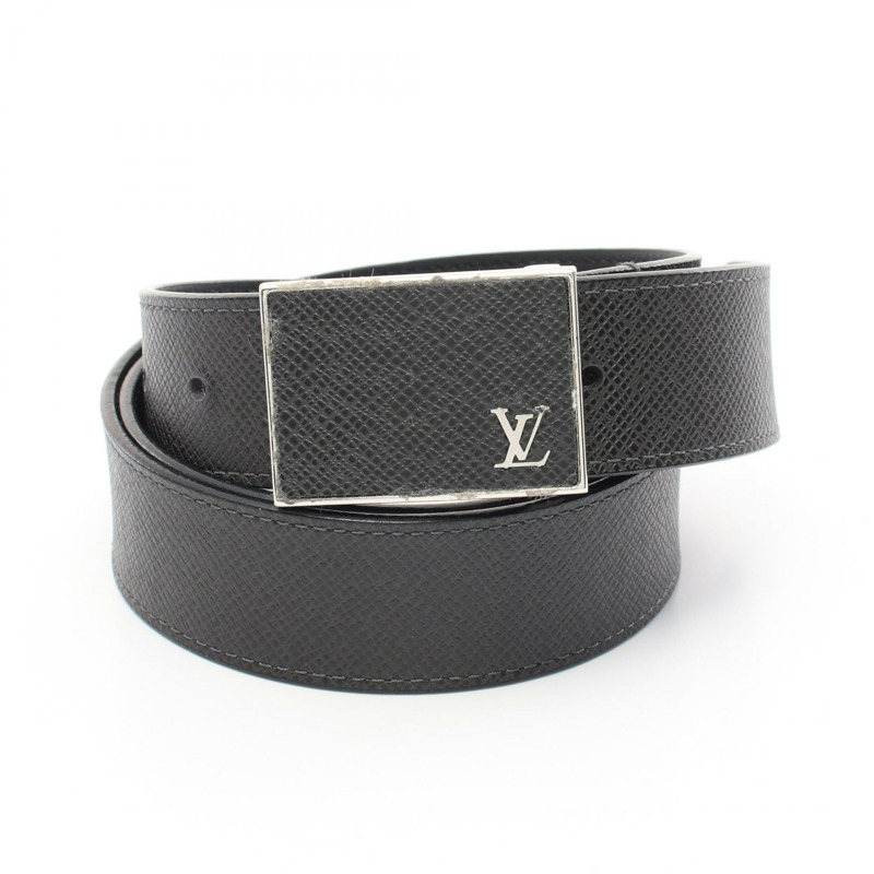 LOUIS VUITTON Ceinture Metropole 皮帶 M9059 Taiga 皮革黑色二手男士 LV-0