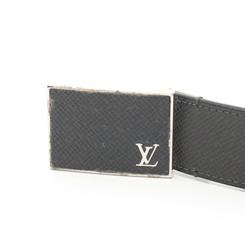 LOUIS VUITTON Ceinture Metropole 皮帶 M9059 Taiga 皮革黑色二手男士 LV-1