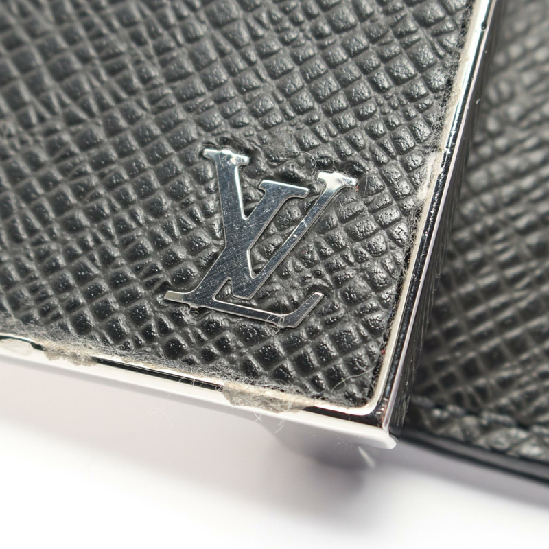 LOUIS VUITTON Ceinture Metropole 皮帶 M9059 Taiga 皮革黑色二手男士 LV-5