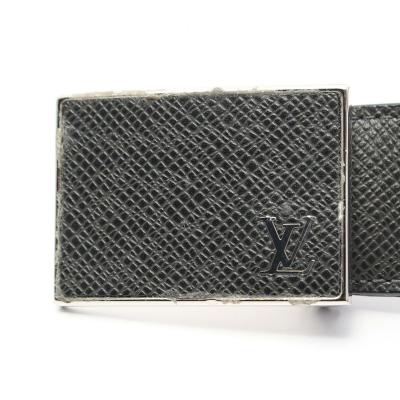 LOUIS VUITTON Ceinture Metropole 皮帶 M9059 Taiga 皮革黑色二手男士 LV-6