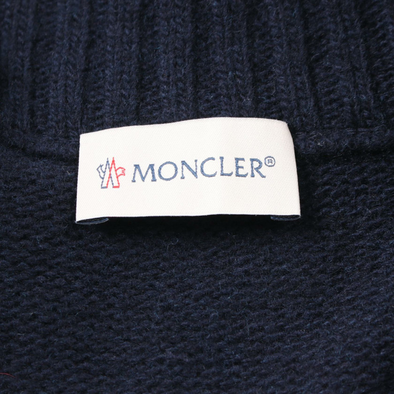 MONCLER 開襟衫 羽絨外套 J20919B00033M4281745 羊毛 羊絨 海軍藍 全新 男式 #M-2