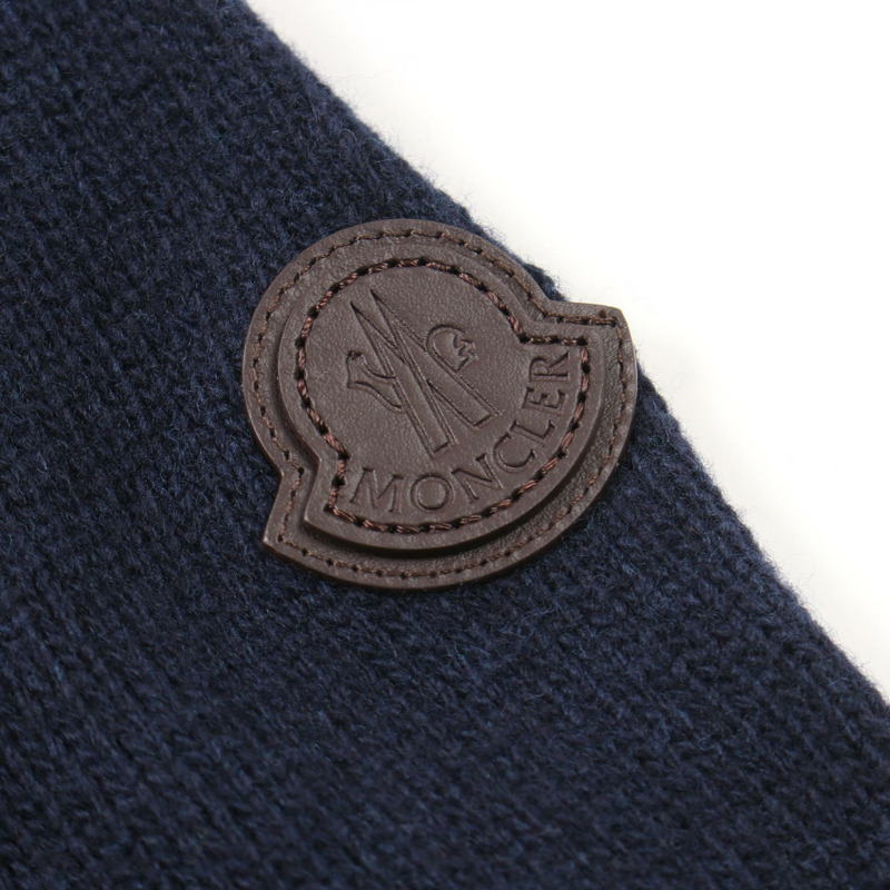MONCLER 開襟衫 羽絨外套 J20919B00033M4281745 羊毛 羊絨 海軍藍 全新 男式 #M-5