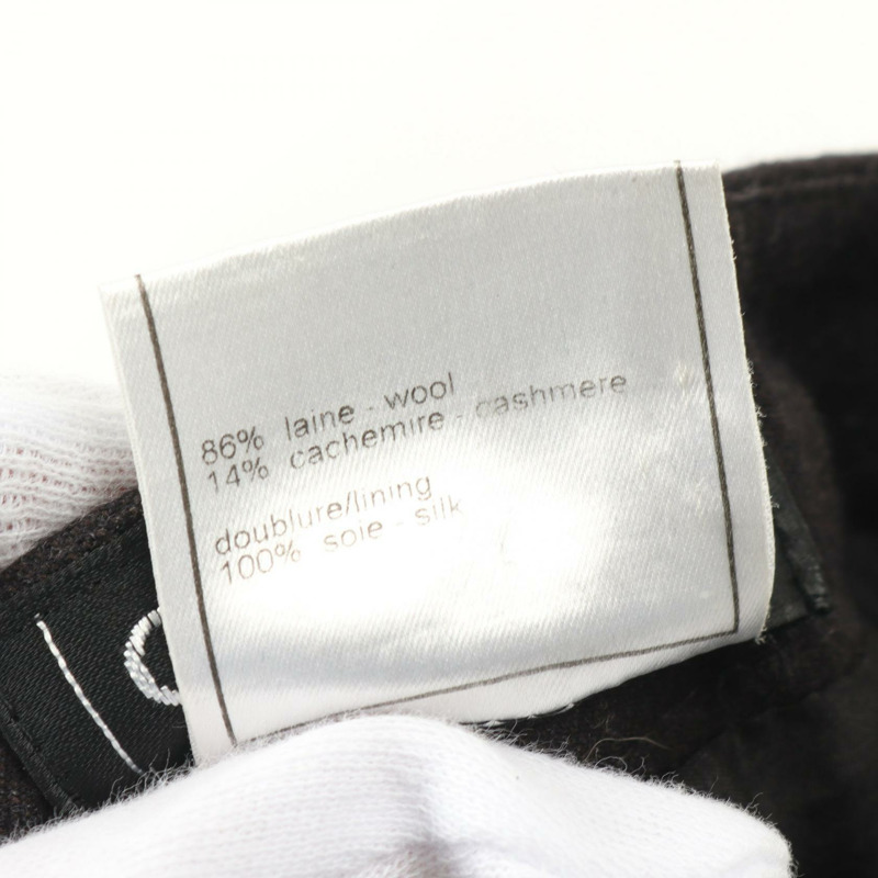 CHANEL CC 褲子 P21956 羊毛羊絨棕色二手女款 Coco #36-3