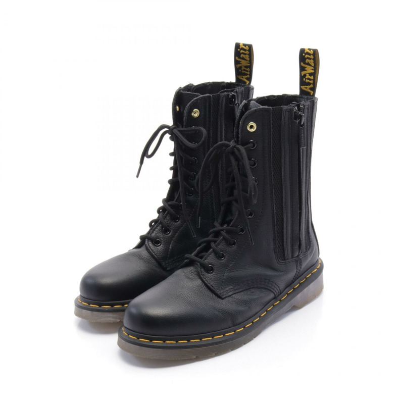 Yohji Yamamoto Dr. Martens 十孔靴 HJ-E05-762 皮革黑色 二手男款-0