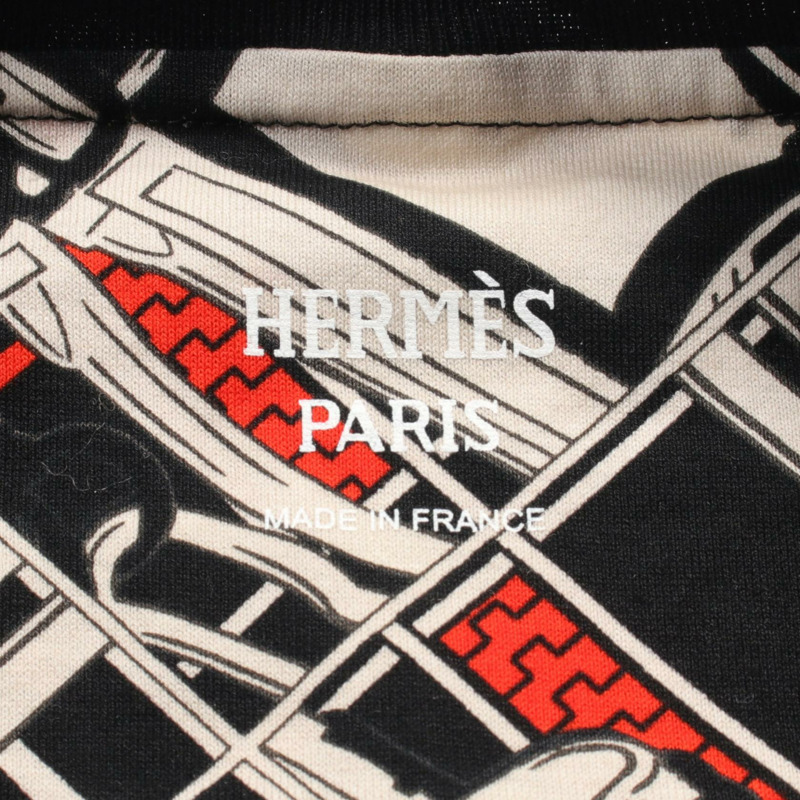 HERMES En Desordre et Chaines T 卹 #34 3H4627DX 棉質 黑色 橘色 二手-2