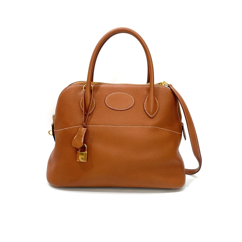 Hermes 37金棕TC皮 Bolide31金釦手提斜背柏莉包-0