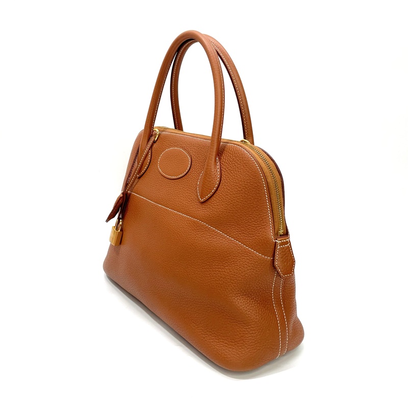 Hermes 37金棕TC皮 Bolide31金釦手提斜背柏莉包-3