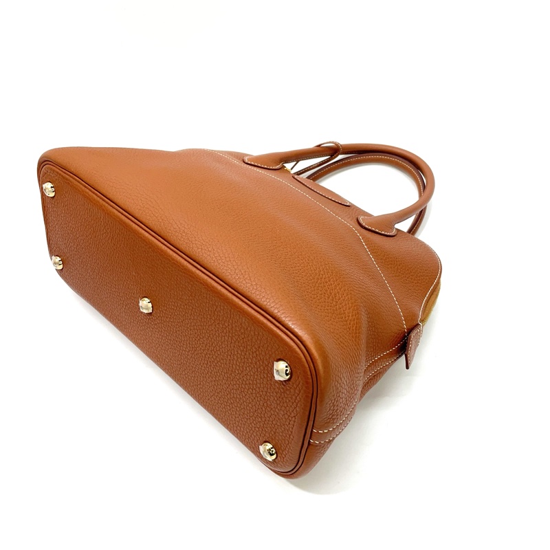 Hermes 37金棕TC皮 Bolide31金釦手提斜背柏莉包-6