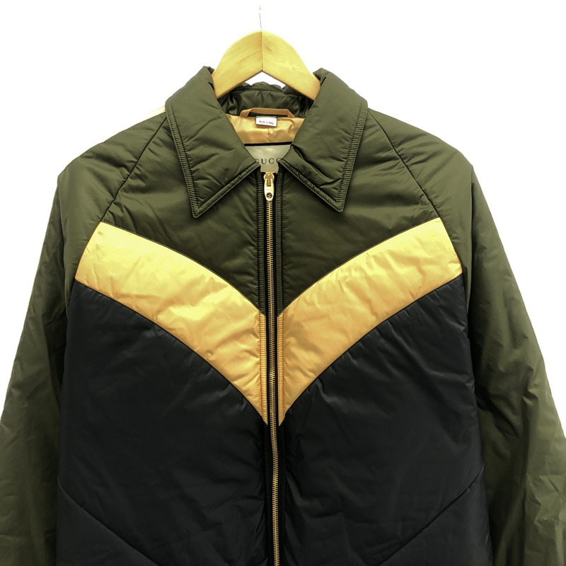 GUCCI 44號尼龍卡其色黑色短版外套 624421ZHA58317544-2