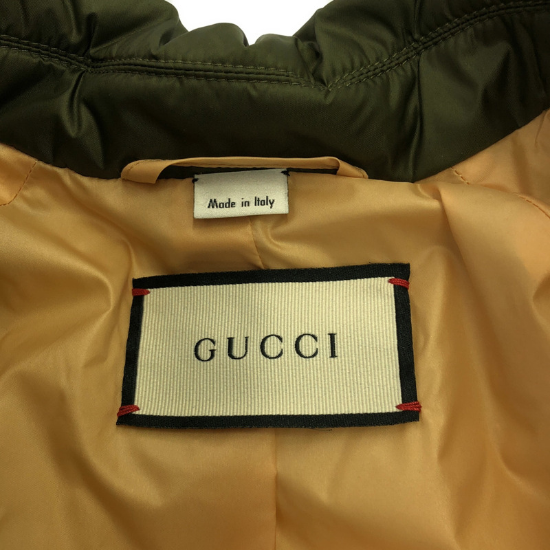 GUCCI 44號尼龍卡其色黑色短版外套 624421ZHA58317544-4