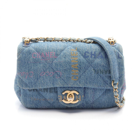 CHANEL 菱格紋鏈條單肩包 AS3135 牛仔藍 二手 女款 GHW CC