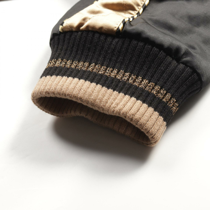 SAINT LAURENT PARIS Teddy Blouson #50 外套 643883 人造絲米色 黑色 二手-8