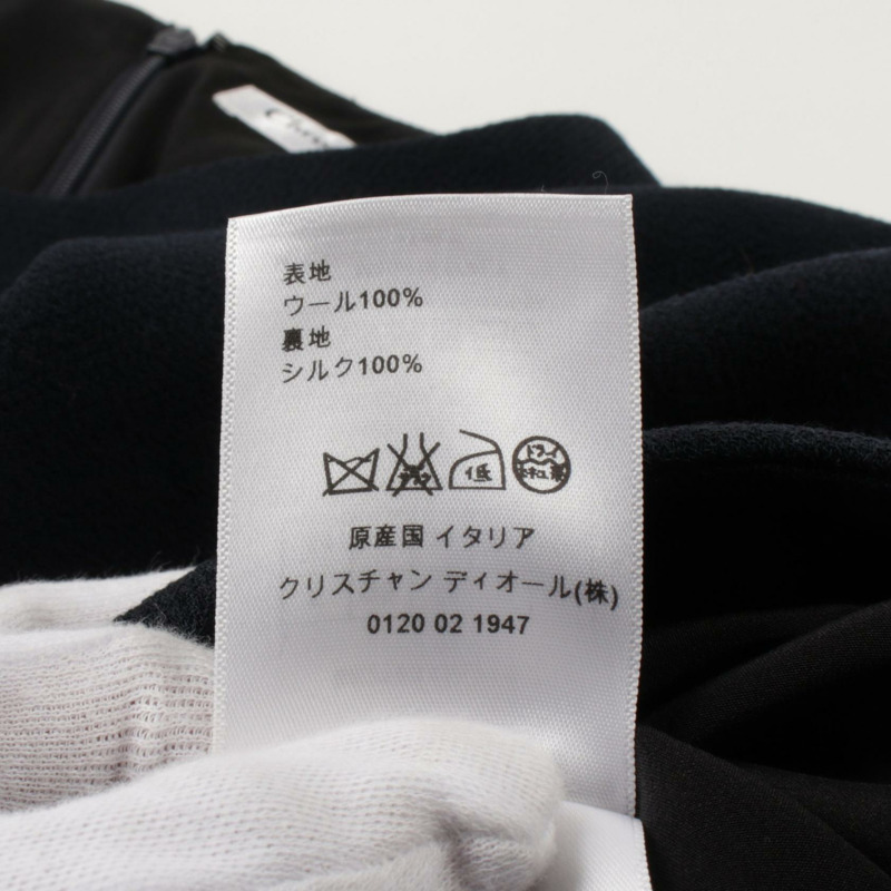 Christian Dior 洋裝 #F34 七分袖 6E21683A1110 羊毛 海軍藍 二手-3