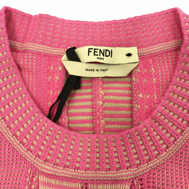FENDI 針織毛衣 毛衣 人造絲 粉紅 二手 女款-4