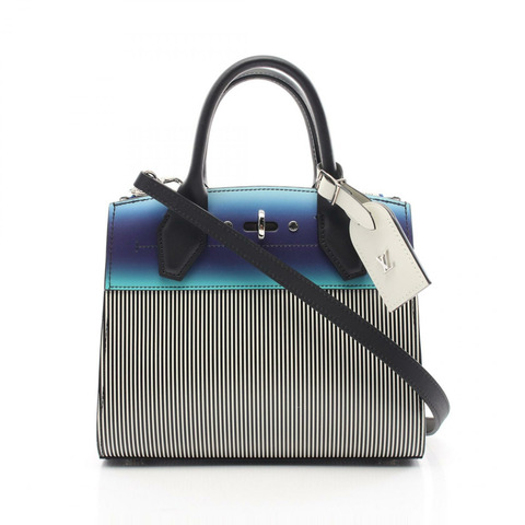 LOUIS VUITTON City Steamer MINI 兩用手提包 M53799 皮革 藍色 黑色 二手 LV