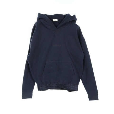 SAINT LAURENT PARIS 連帽衫 773358 棉質海軍藍 二手男款