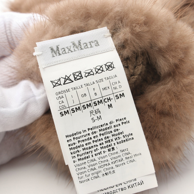 MAX MARA MINKMITT 手套 貂皮 棕色 二手 女士-2