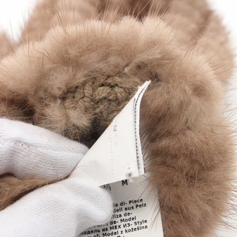 MAX MARA MINKMITT 手套 貂皮 棕色 二手 女士-7