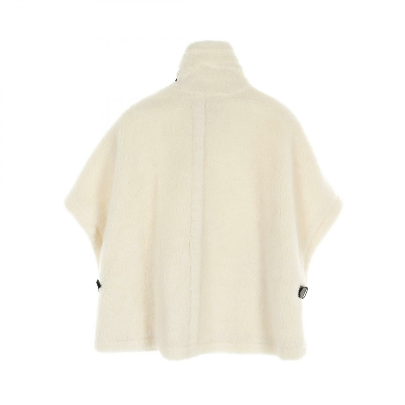 MAX MARA 泰迪熊斗篷外套 473612236 羊毛 絲綢 羊駝毛 白色 二手 女款-1
