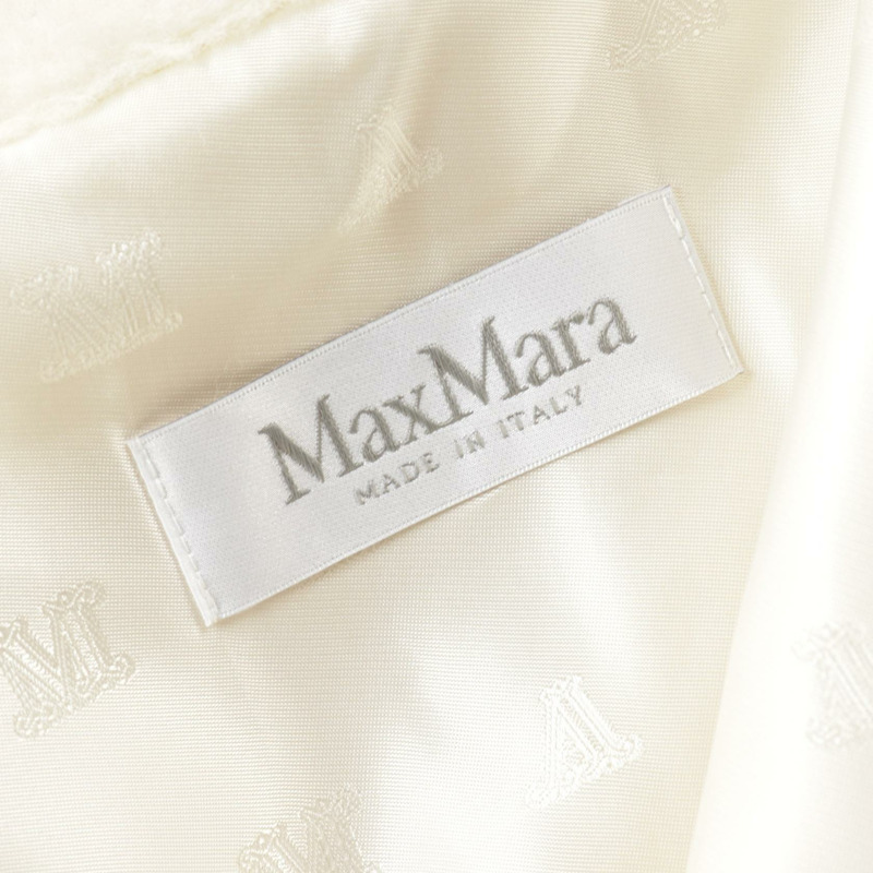 MAX MARA 泰迪熊斗篷外套 473612236 羊毛 絲綢 羊駝毛 白色 二手 女款-2