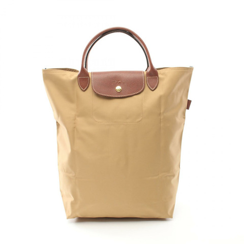 Longchamp Le Pliage Original M 購物袋手提包 10168089P86 尼龍皮革 棕色米色 全新 女款