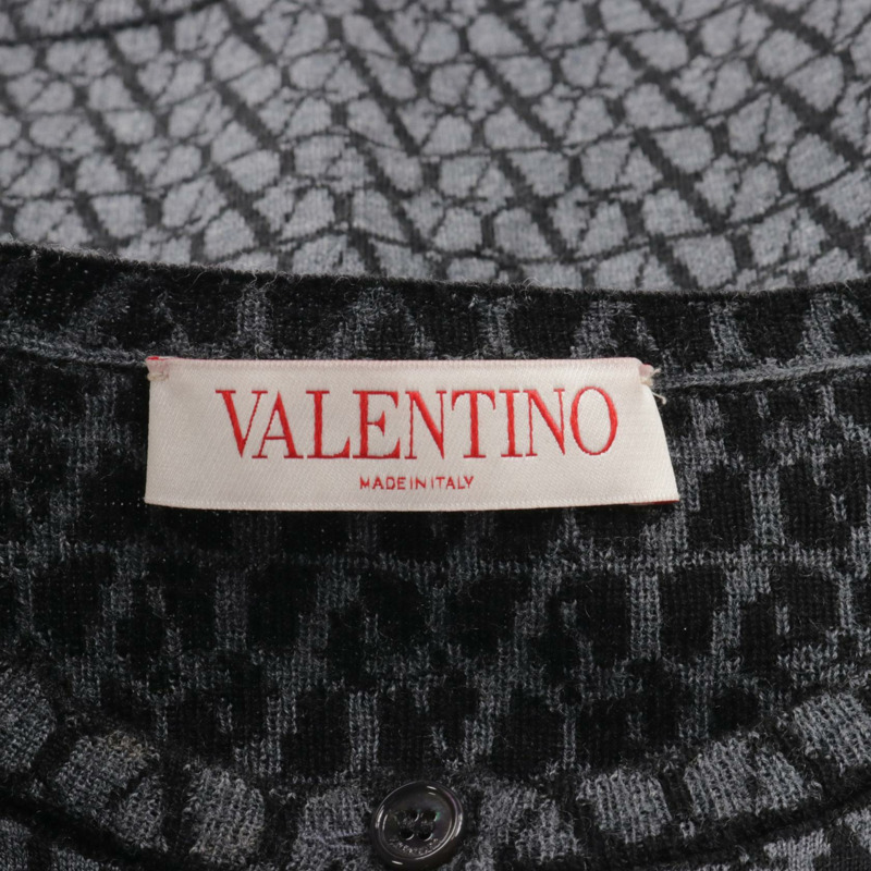 Valentino 開襟衫 S 碼針織毛衣羊毛灰色二手-2