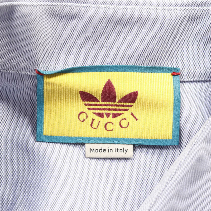GUCCI 阿迪達斯襯衫 691521 棉質藍色二手男款 #46-2
