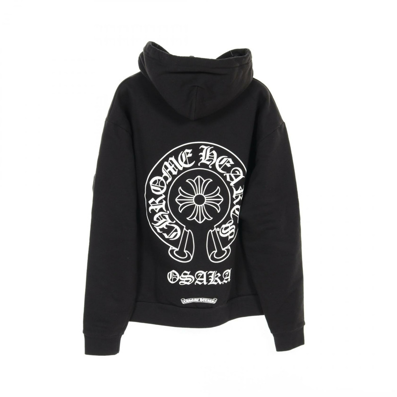 CHROME HEARTS OSAKA 馬蹄形連帽衫 棉質 黑色 二手 男款-1