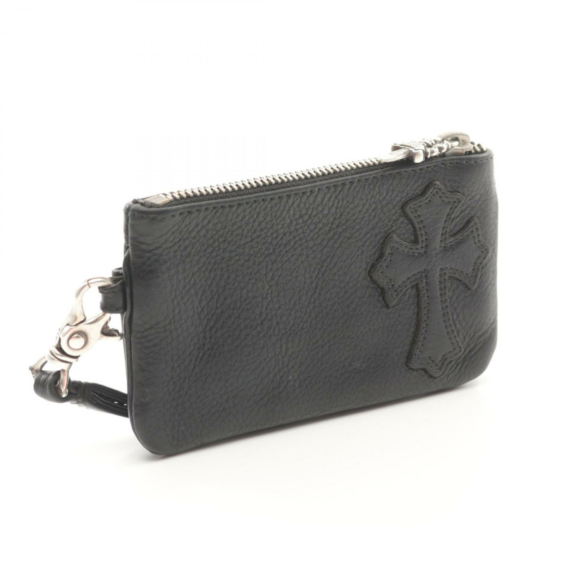 CHROME HEARTS ZPR CHG 手拿包 十字繡零皮夾 皮革 黑色 二手 男款-1