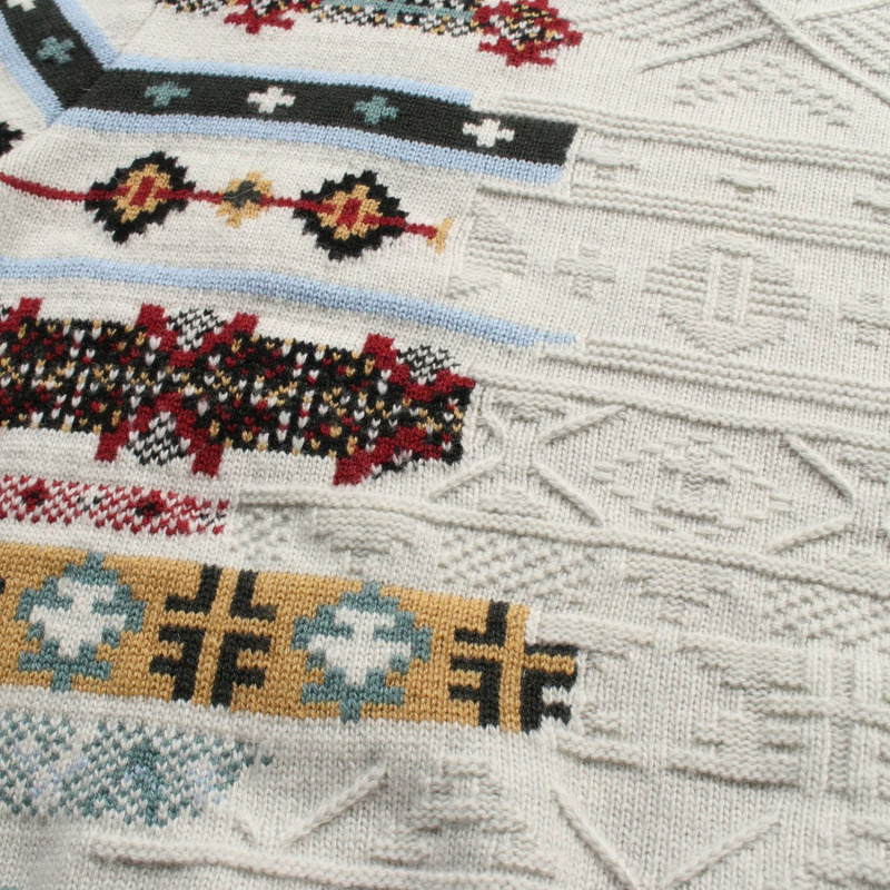 HERMES Couleurs en cours 針織毛衣 *32-5731 羊毛羊絨灰色二手男裝 M-4