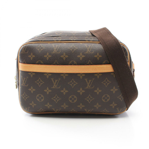 LOUIS VUITTON Reporter PM 單肩斜背包 M45254 Monogram 皮革 棕色