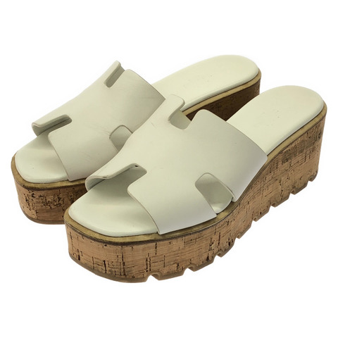 HERMES Eze 30 女士白色二手涼鞋