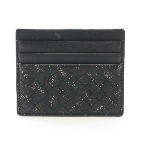 BOTTEGA VENETA Intrecciato 卡片夾 皮革 黑色 多色 二手 男女通用