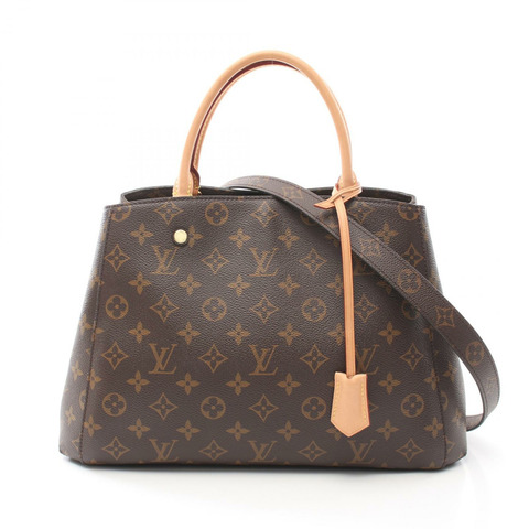LOUIS VUITTON Montaigne 中型兩用手提包 M41056 Monogram 帆布 棕色 二手 女款
