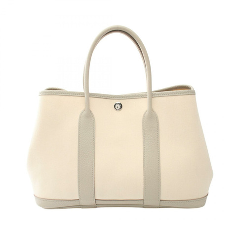 HERMES 花園派對 TPM 手提包 Y Toile Chevrons 皮革 Nata Beton 二手 SHW