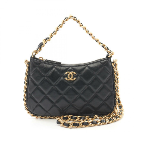 CHANEL Matelasse 兩用單肩包 AP3487 小羊皮 黑色 二手 女款 GHW CC