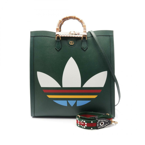 GUCCI adidas Diana Maxi 托特包肩斜背包 719289 皮革綠色二手