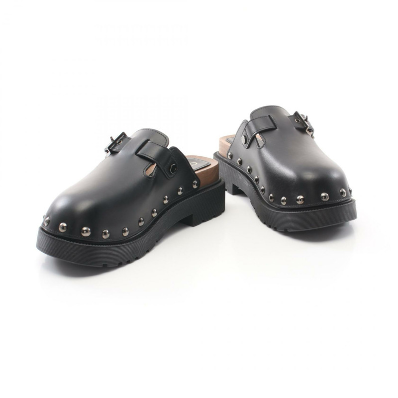 Christian Dior Diorquake Clog Sabot 皮革黑色二手女鞋 #37-2