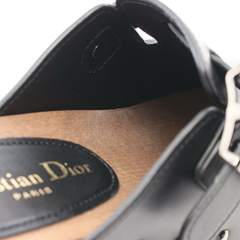 Christian Dior Diorquake Clog Sabot 皮革黑色二手女鞋 #37-6