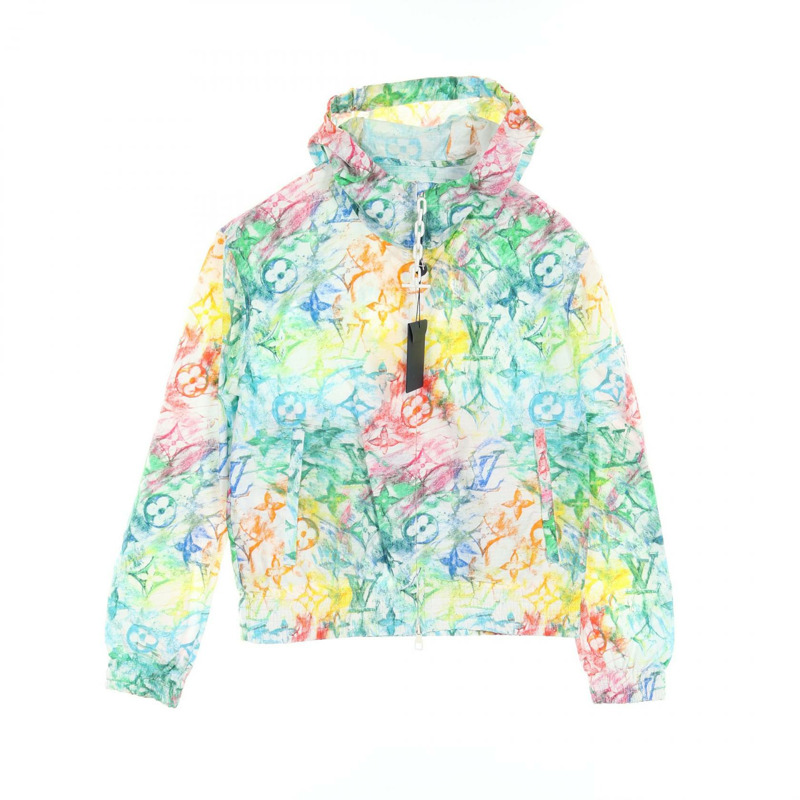 路易威登 Pastel Monogram Blouson 連帽衫外套 尼龍 白色 綠色 二手男款-0