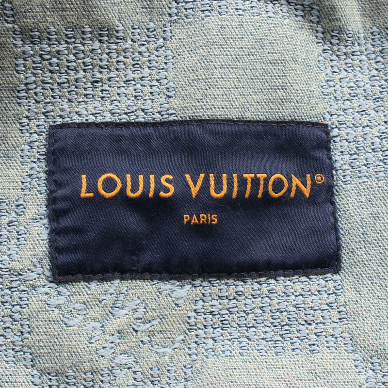 LOUIS VUITTON Damier 牛仔時尚外套 HQA70W 棉質藍色二手男款 44 碼-2