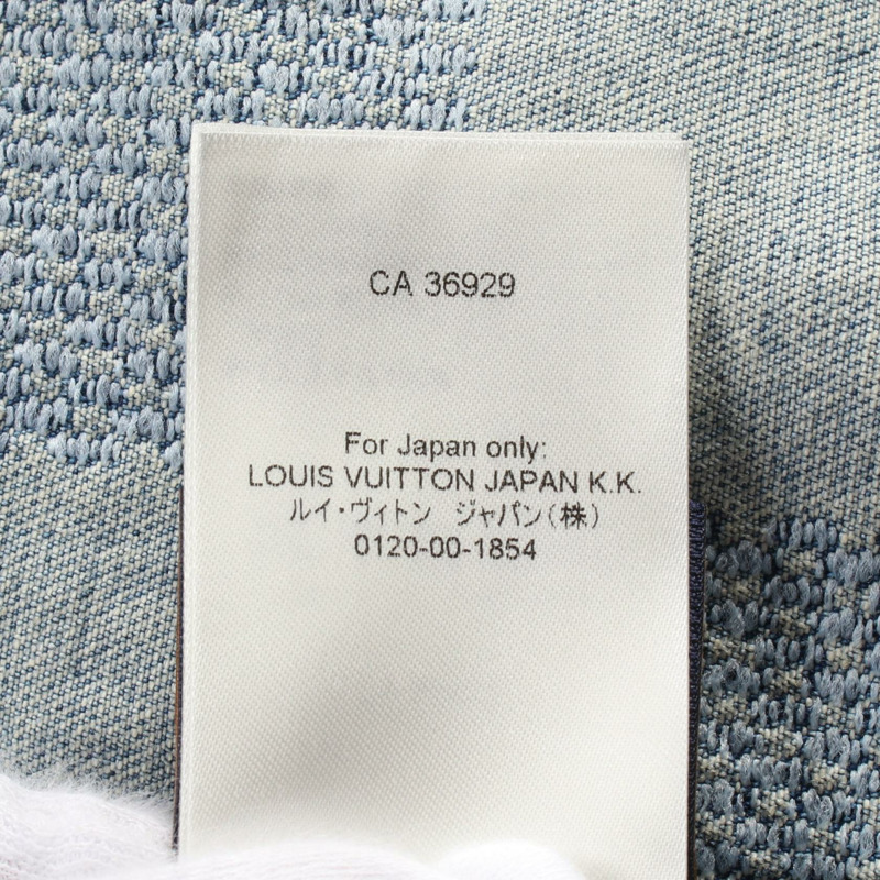 LOUIS VUITTON Damier 牛仔時尚外套 HQA70W 棉質藍色二手男款 44 碼-3