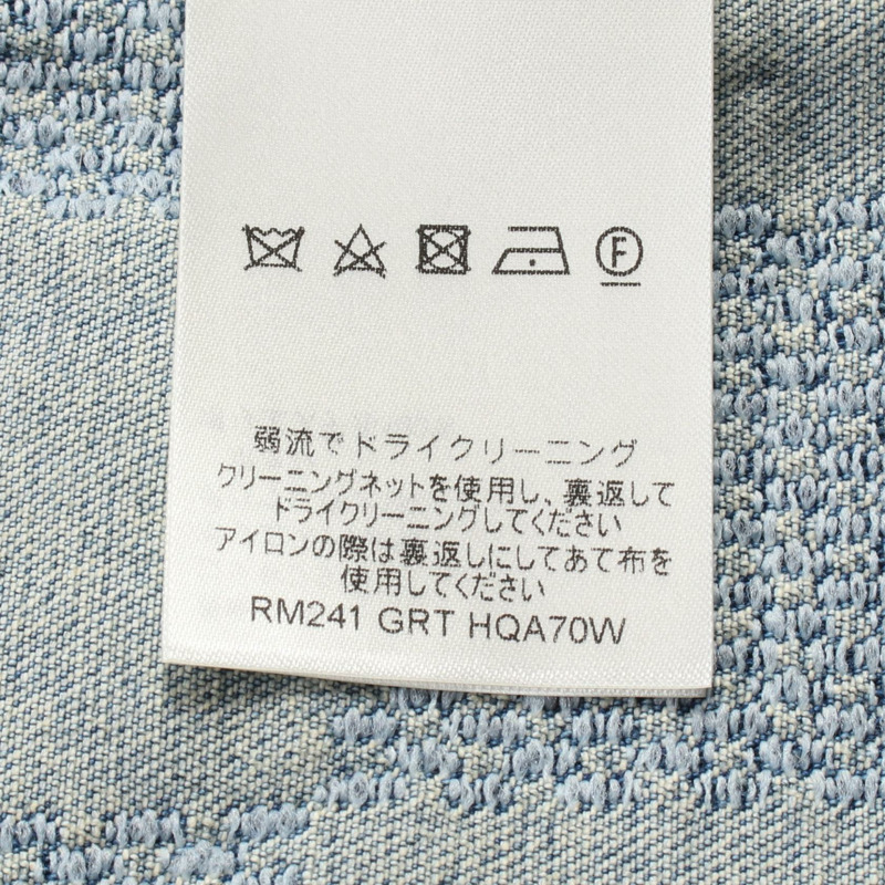 LOUIS VUITTON Damier 牛仔時尚外套 HQA70W 棉質藍色二手男款 44 碼-5