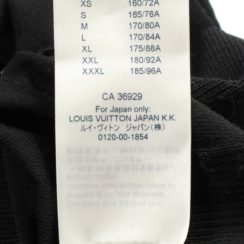 LOUIS VUITTON 字母印花 Polo 衫 HFN17W 羊毛 黑色 二手 男款 XS-3