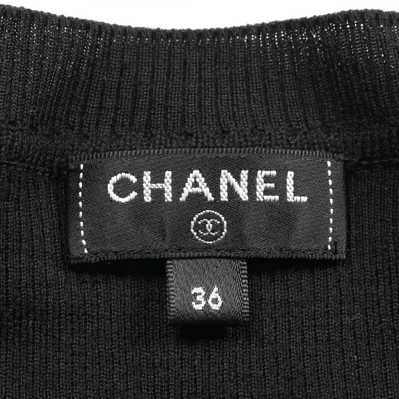 香奈兒 (CHANEL) 黑色羊毛針織衫 P62570K48045 二手 女款 36 碼 CC Coco-2