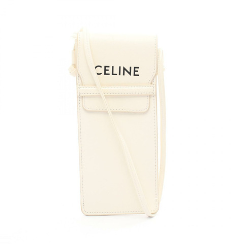 CELINE 斜背包 肩包 皮革 白色 二手 女款 標誌