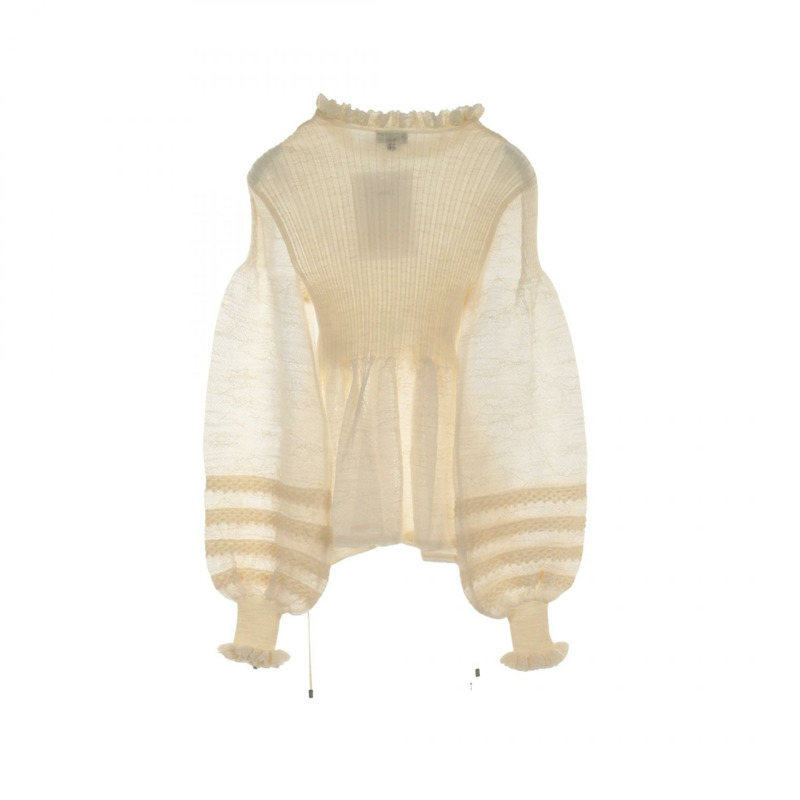 香奈兒針織毛衣 P54798K07148 羊毛尼龍混紡 米色 二手 女款 36碼-1