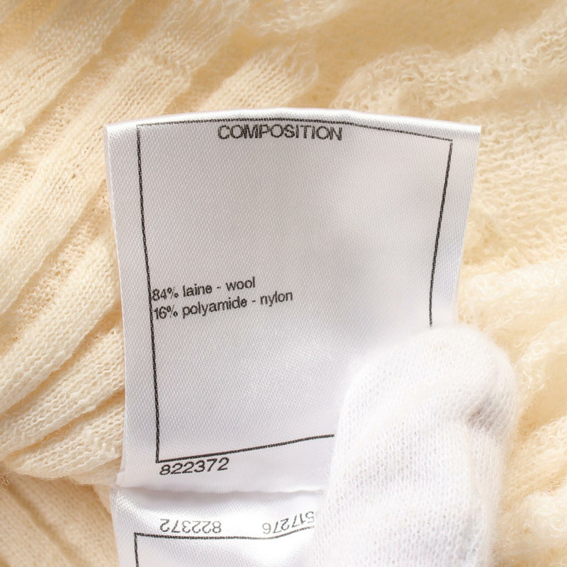 香奈兒針織毛衣 P54798K07148 羊毛尼龍混紡 米色 二手 女款 36碼-4