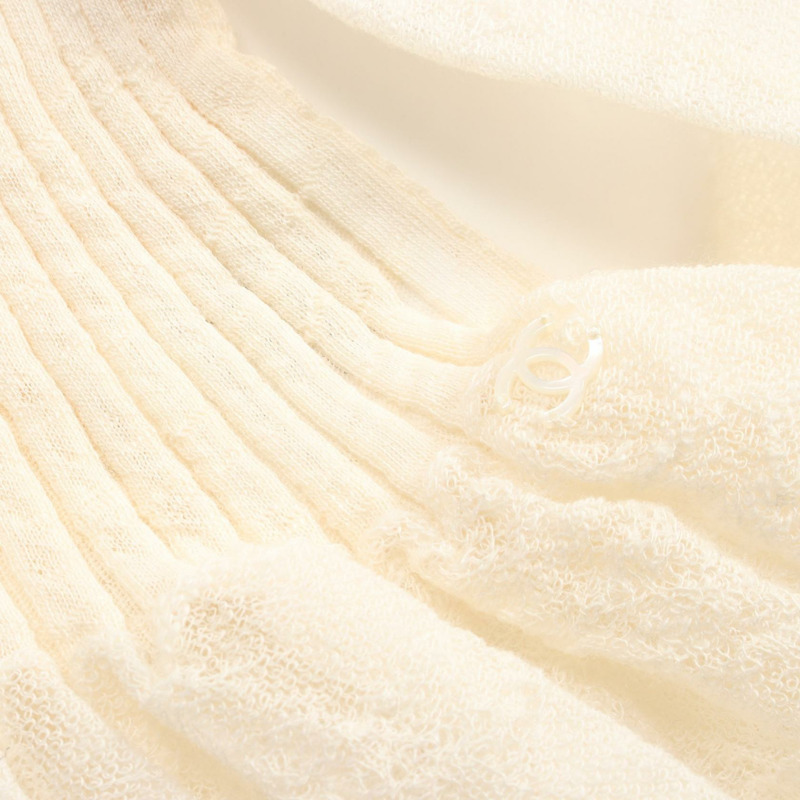 香奈兒針織毛衣 P54798K07148 羊毛尼龍混紡 米色 二手 女款 36碼-11