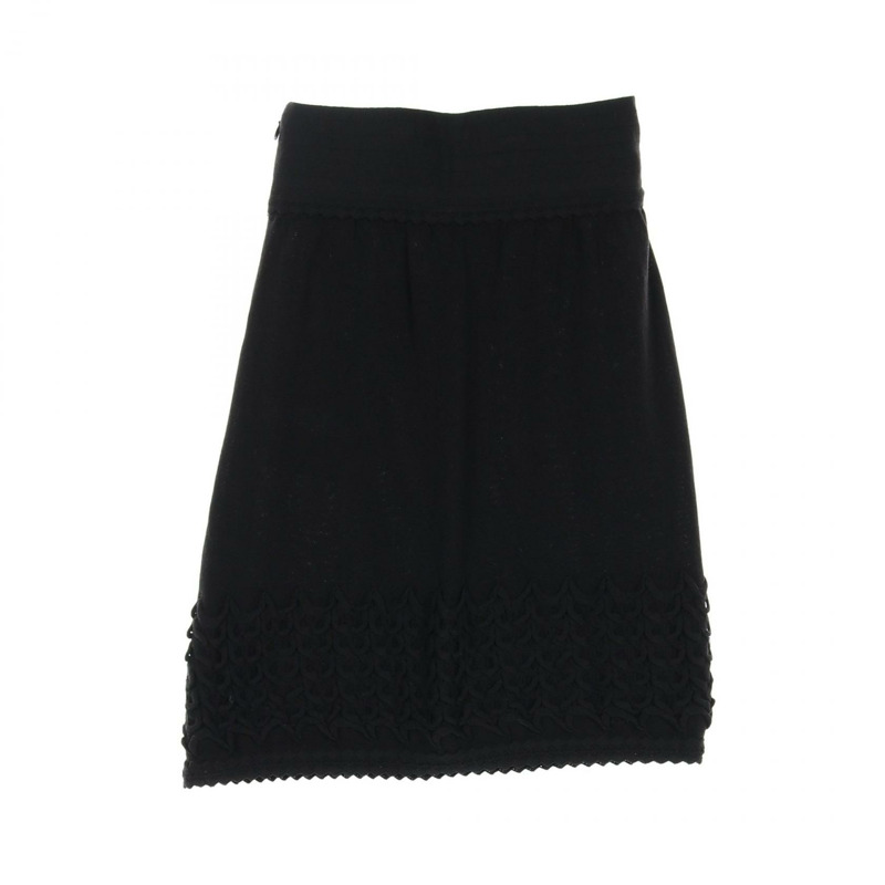 CHANEL 半身裙 P41981K03209 羊毛 人造絲 駝色 黑色 二手 女款-0